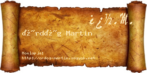 Ördög Martin névjegykártya
